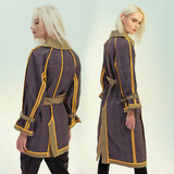 Double Breasted Paneled Plaid Trench Coat