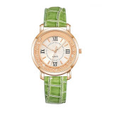 New ladies Rhinestone Leather Bracelet Wristwatch