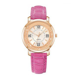 New ladies Rhinestone Leather Bracelet Wristwatch