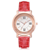 New ladies Rhinestone Leather Bracelet Wristwatch
