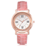 New ladies Rhinestone Leather Bracelet Wristwatch