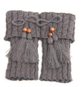 Fashion Winter Tassel Leg Warmers for Women Knit Boot Socks