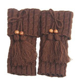 Fashion Winter Tassel Leg Warmers for Women Knit Boot Socks