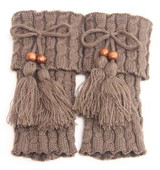 Fashion Winter Tassel Leg Warmers for Women Knit Boot Socks