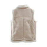 Winter Leather Faux Women Vest Turn Down Collar Sleeveless Fur Coats