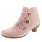 Vintage Leather Button Round Toe Ankle Boots