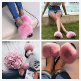 Casual Fashion Solid Color Fur Plush Slippers