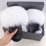 Casual Fashion Solid Color Fur Plush Slippers