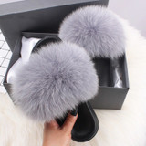 Casual Fashion Solid Color Fur Plush Slippers