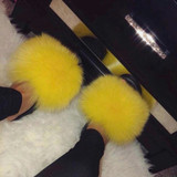 Casual Fashion Solid Color Fur Plush Slippers
