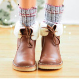Women Winter Comfort Flat Lace-Up Ankle Boots