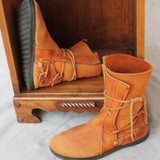 Woman Vintage Flats Lace-Up Gladiator Slip-On Booties