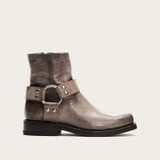 Ladies Retro Square Toe Buckle Zipper Ankle Boots