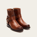 Ladies Retro Square Toe Buckle Zipper Ankle Boots