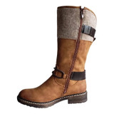 Comfy Stitching Low Heel Mid-calf Boots