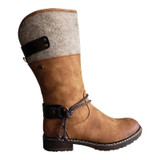 Comfy Stitching Low Heel Mid-calf Boots