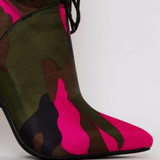 High Heels Stilettos Fashion Camouflage Ankle Boots