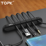TOPK Cable Organizer Silicone USB Cable Winder Desktop Tidy Management Clips Cable Holder for Mouse Headphone Wire|Cable Winder