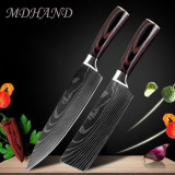 Kitchen Knives Stainless Steel Laser Damascus Pattern Chef Knife Sharp Cleaver sushi knife Slicing Utility Knives Tool