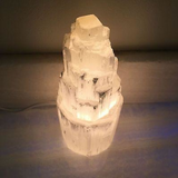 Selenite Tower Lamp - Small