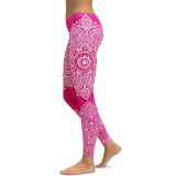 Women's Mandala Leggings - Black to Pink