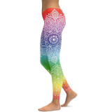 Women's Mandala Leggings - Black to Pink