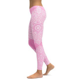 Women's Mandala Leggings - Black to Pink