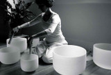 Frosted Crystal Singing Bowl Chakra Set - Extra Large Nesting Set
