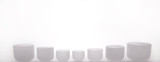 Frosted Crystal Singing Bowl Chakra Set - Extra Large Nesting Set