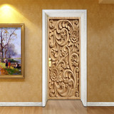 Flower mural door wallpaper