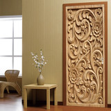 Flower mural door wallpaper