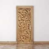 Flower mural door wallpaper