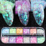 1 Set Mixed Color 3D Ultrathin Sequins Nail Glitter Flakes