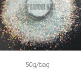 Nail Art Glitter Blue Chunky Iridescent Irregular Nail Sequins