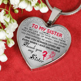 To My Sister: Gift For Sister, Christmas Gift For Sister, Idea Gift For Sister, Necklace For Sister, Family Gift 1107to