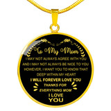 To My Mom Necklace Perfect Gift For Mom -Thanks For Everything, Mom I Love You  1059mg