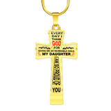 To My Daughter Cross - Luxury Necklace: Best Gift For Daughter, Luxury Cross Pendant For Daughter, Birthday Gifts For Daughter, Surprise Gift For Daughter 7dao