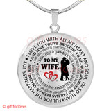To My Wife Luxury Necklace: Thoughtful Gifts For Wife - 'I Love You With All My Heart And Soul. I'm So Thankful For The Happiness' - 621wo