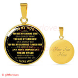 To My Wife Luxury Necklace: Giftforloves Wife Necklace - 'You Are My Sun When I Need You To Brighten My Day. I Love You.' - 638wg