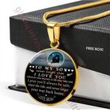 To my son necklace, best gift for son, special birthday gift for son from mom - never forget that I love you . . . 549smg