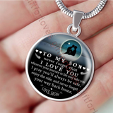 To my son necklace, best gift for son, special birthday gift for son from mom - never forget that I love you . . . 548sms