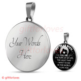 To My Wife Luxury Necklace: Unique Gifts For Wife - 'You Are The Hope Of My Life, The Light That I Want To See In This World, I Love You, My Dear Wife.' - 691ws