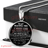 To My Wife Luxury Necklace: Romantic Birthday Gifts Wife - 'I Will Cherish You And Keep You Safe All The Time And Yes! Love You Always.' - 622ws