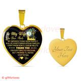 To My Wife Luxury Necklace: Unique Necklace For Wife - ' I Don't Know How I'll Ever Be Able To Thank You For Everything You Have Done But I Promise I'll Never Stop Trying. I Love You.' - 591wg