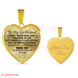 To My Girlfriend Luxury Necklace: Surprise Ideas For Girlfriend - 'Thank You For Sharing Your Life With Me. I'll Always Love You.' - 602go