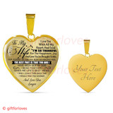 To My Wife Luxury Necklace: Unique Necklace For Wife - 'I Love You With All My Heart And Soul. I'm So Thankful For The Happiness' - 609wo