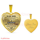 To My Wife Luxury Necklace: Giftforloves Wife Necklace - 'Never Forget That I Love You. ... I Love You With All My Heart, Love Every Single Moment We Share. I Love You Always And Forever' - 599wo