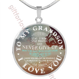 To my grandson necklace, grandpa and grandson necklace, best birthday gift for grandson - Always remember to stay strong, stay positive and never give up. don't be afraid to start over, be afraid not to try... 479grsp