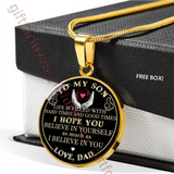 To my son necklace, special birthday gift for son from dad, father and son necklace, best son gift 457sdg