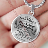 To my grandson necklace, best birthday gift for grandson from grandma. Always remember to stay strong, stay positive and never give up . . . 453grsm